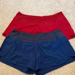 Born Primitive Red and Blue Athletic Shorts